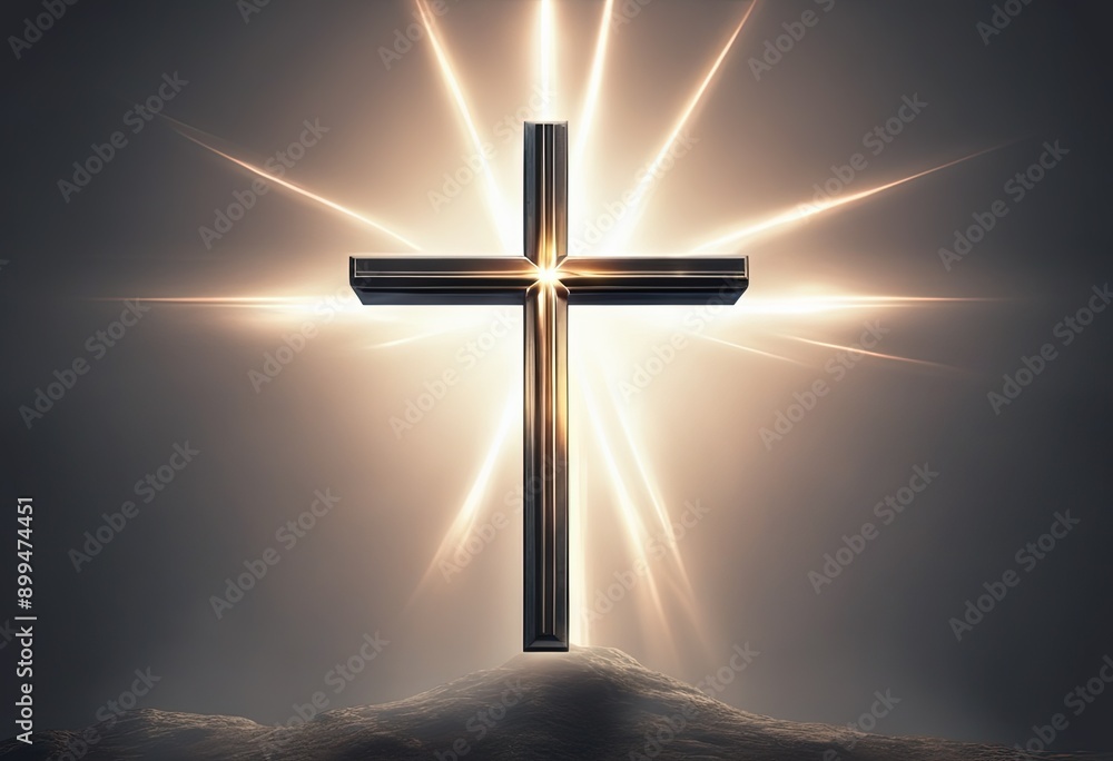 Wall mural Christian Cross on isolated background