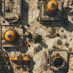 Post Apocalyptic  Battle Map  for RPG ,Map for Dungeons and Dragons,DnD map, Tabletop Role-Playing Games, Adventure Game Background, Top-Down View