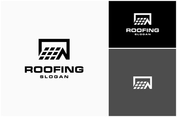 Roofing Roof Tiles Home House Architecture Construction Built Simple Vector Logo Design Illustration