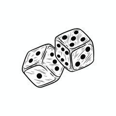 artwork illustration art black and white t shirt design dice premium vector
