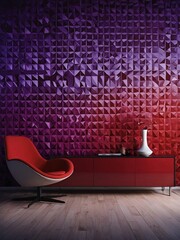 Purple and red wallpaper with small triangles on the left, and a gradient on the right