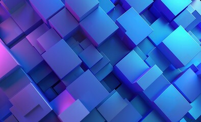 Obraz premium Abstract background with cubes blue and pink gradient