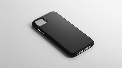 Mock up of a plain black cellphone case, displayed on a clean and minimalist white background, Ai generated Images