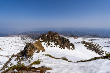 残雪期の安達太良山