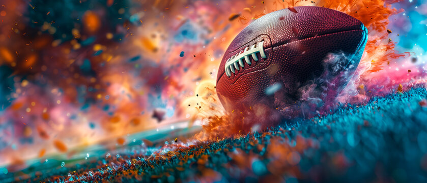 Colorful american football touchdown