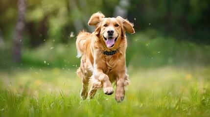 The Golden Retriever Running