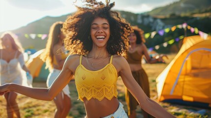 The dancing woman at festival