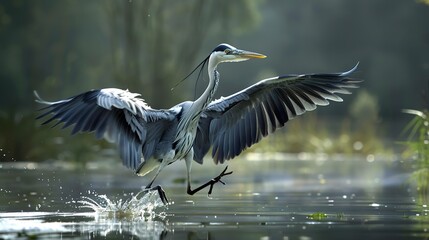The Grey Heron Ardea cinerea, is a wading bird of the heron family Ardeidae.