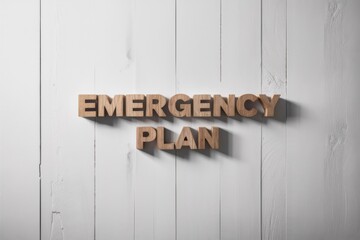 Wooden blocks spelling "Emergency Plan" on white background - disaster preparedness - crisis management - risk mitigation