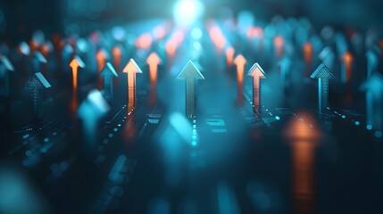 Upward Arrows Symbolizing Growth,Progress,and Opportunity in Business and Technology