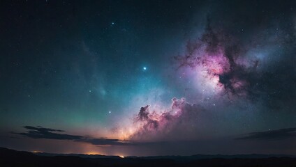 Fototapeta premium A serene, pastel-colored nebula spreading across the night sky