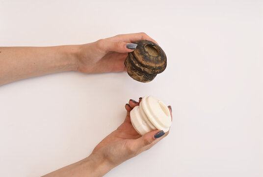 the damper of the automobile shock absorber. new and old in hand