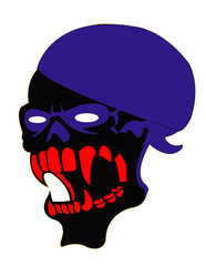 Skull blue and red/Devil Skull