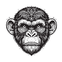 Ape, Monkey vector ilustration logo