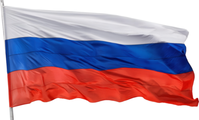 A detailed representation of the Russian flag, showcasing its vibrant colors and symbolic significance.
