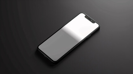 Device UI/UX Mockup for Presentation Template: Mockup of device UI/UX templates for presentations, featuring cellphone frames with blank transparent screens isolated on a background with shadows.