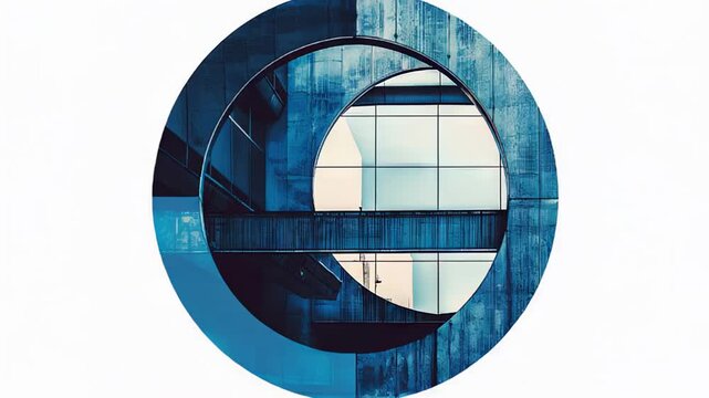 3d logo motion with smooth camera zoom effect circle blue logo 