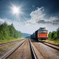 Obraz premium freight train coming, AI generated