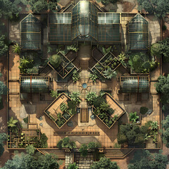 Modern Battle Map  for RPG ,Map for Dungeons and Dragons,DnD map, Tabletop Role-Playing Games, Adventure Game Background, Top-Down View