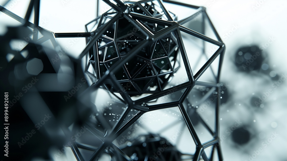 Poster A black and white image of a jagged, angular surface. The image is abstract and has a sense of depth and texture