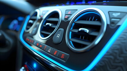 Car Dashboard Control Display Air Conditioning Technology Features Design Lights