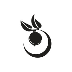 curves geometric leaf fruit tree silhouette icon vector