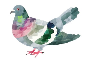 Fototapeta premium Naturalistic hand-draw watercolor farm bird. Beautiful simple AI generated image in 4K, unique.