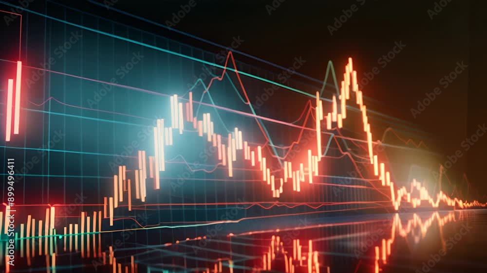 Poster a graph with a red line that is above a blue line