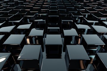 Obraz premium abstract 80s sci-fi retro cube. Beautiful simple AI generated image in 4K, unique.