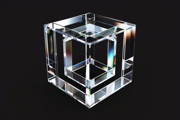 3d geometric pattern with blue and purple glass cubes, in the style of photogram, dark reflections, close-up shots, elongated shapes. Beautiful simple AI generated image in 4K, unique.