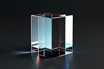 3d geometric pattern with blue and purple glass cubes, in the style of photogram, dark reflections, close-up shots, elongated shapes. Beautiful simple AI generated image in 4K, unique.