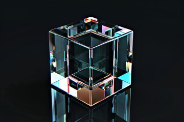 3d geometric pattern with blue and purple glass cubes, in the style of photogram, dark reflections, close-up shots, elongated shapes. Beautiful simple AI generated image in 4K, unique.