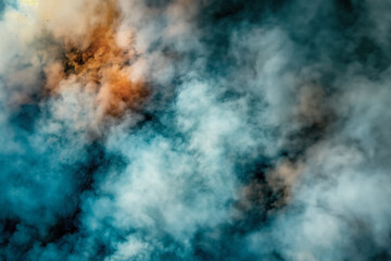 Fototapeta premium An aerial view of a wildfire spreading across a forested area, with multiple active fire lines and patchy areas engulfed in flames, illustrating the vastness and complexity