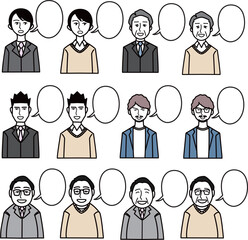 人物　吹き出し　会話