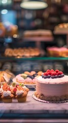 Fototapeta premium blurred cake shop background
