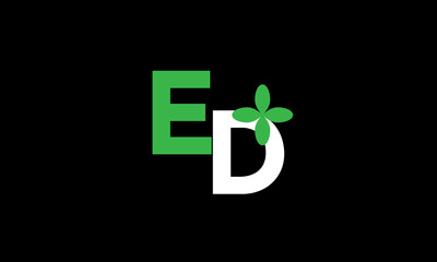 ED Leaf Logo Initial Green Nature