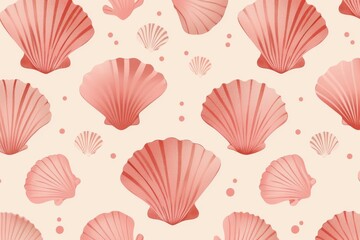 Marine Chic Shells, Dual-Tone Scallop Shells – Simple and Elegant. Beautiful simple AI generated image in 4K, unique.