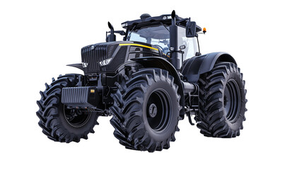 Big Powerful Agricultural Tractor Isolated on Transparent PNG Background, Generative AI. 