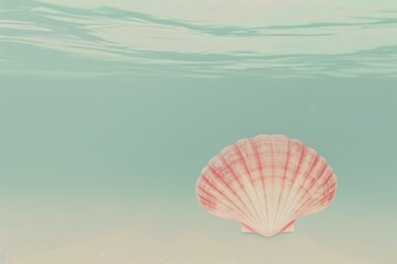 Obraz premium Hand drawn vector illustrations - seamless pattern of seashells. Marine background.. Beautiful simple AI generated image in 4K, unique.
