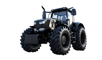 Big Powerful Agricultural Tractor Isolated on Transparent PNG Background, Generative AI. 