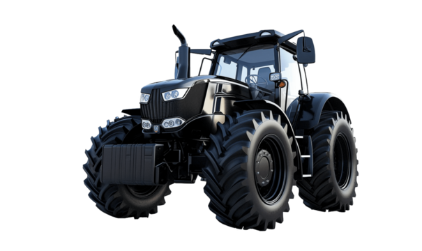 Big Powerful Agricultural Tractor Isolated on Transparent PNG Background, Generative AI. 
