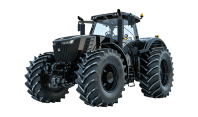 Big Powerful Agricultural Tractor Isolated on Transparent PNG Background, Generative AI. 