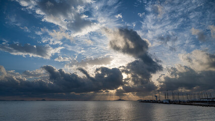 Sunrise on Mar Menor from Los Nietos, Spain.