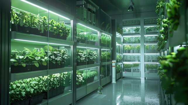 Hydroponic vertical farms with automated lighting and irrigation systems