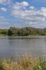 View of the other bank of the Vistula River, the village of Gassy, ​​Masovia, central Poland