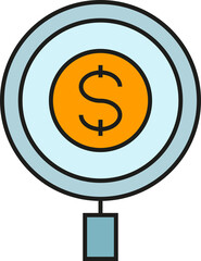 Magnifier and Dollar Icon
