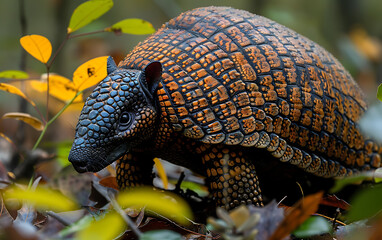 Fototapeta premium Close-Up of Armadillo in Natural Habitat: Wildlife Photography