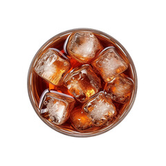 Glass of cola with ice isolated on transparent background Remove png, Clipping Path, pen tool