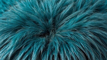 Obraz premium Fluffy turquoise texture of a soft, furry surface up close