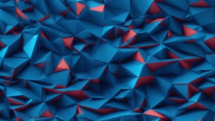Crystalline Depths: A mesmerizing 3D render of a blue and pink geometric landscape, evoking the depths of a digital sea. Ideal for abstract and tech-focused designs. 